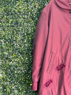 List Woman Burgundy Embroidered Longline Jacket — detail