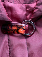 List Woman Burgundy Embroidered Longline Jacket — detail