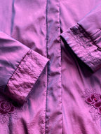List Woman Burgundy Embroidered Longline Jacket — detail