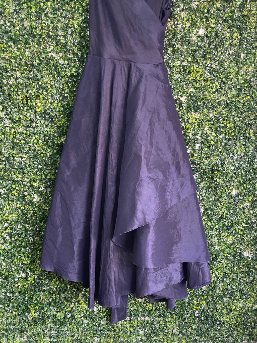 Truworths Glamour Deep Purple Wrap Midi Dress — detail