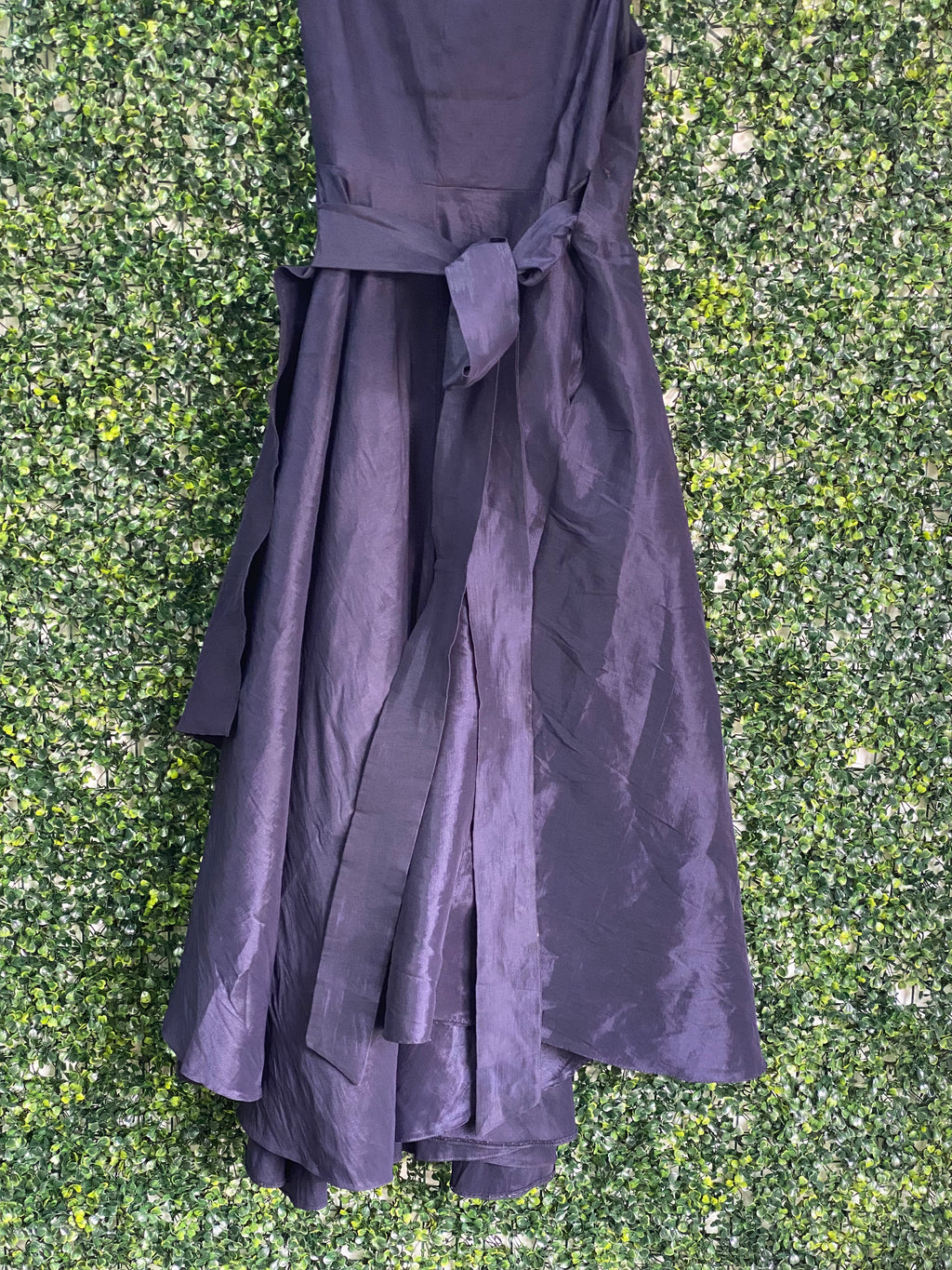 Truworths Glamour Deep Purple Wrap Midi Dress — detail