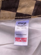 Brown Checkerboard Straight-Leg Pants — care