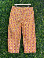 Rust Geometric Print Straight-Leg Pants — back