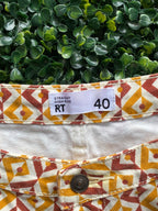 Rust Geometric Print Straight-Leg Pants — brand