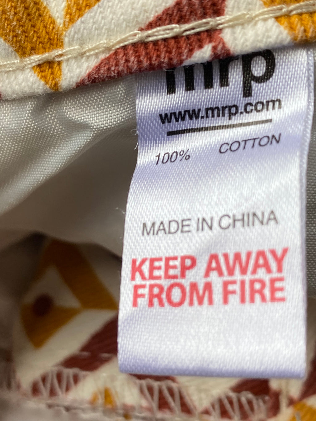 Rust Geometric Print Straight-Leg Pants — care
