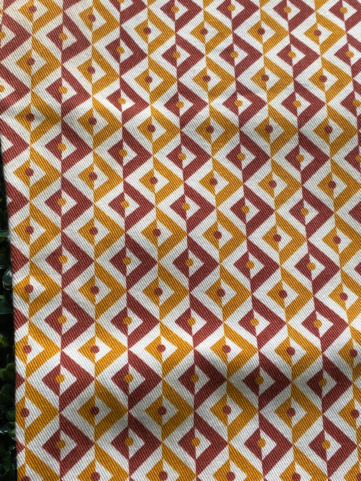 Rust Geometric Print Straight-Leg Pants — detail