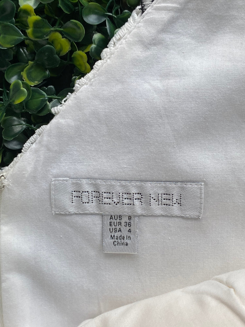 Forever New Ivory Floral Embroidered Lace Mini Dress — brand