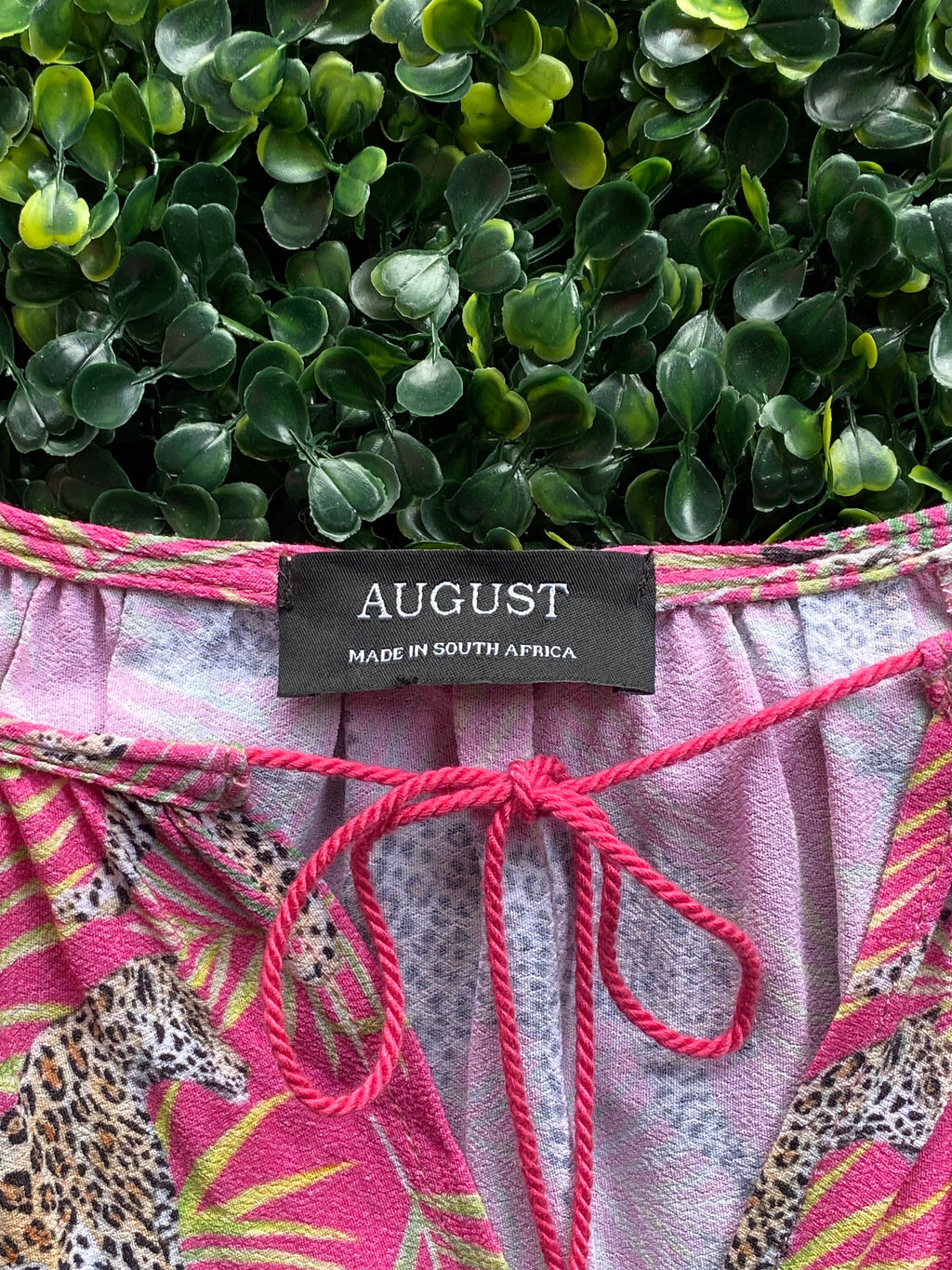 August Pink Leopard Palm Print Tunic — brand