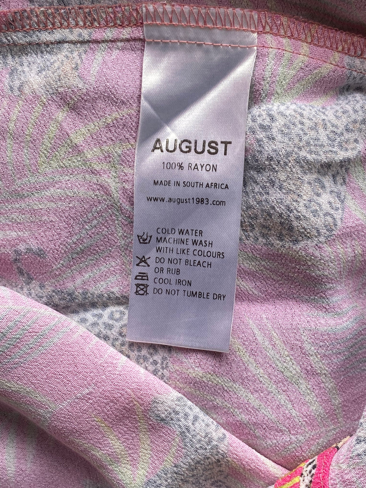 August Pink Leopard Palm Print Tunic — care