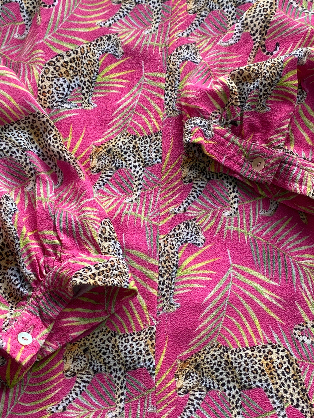 August Pink Leopard Palm Print Tunic — detail