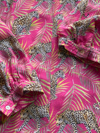August Pink Leopard Palm Print Tunic — detail