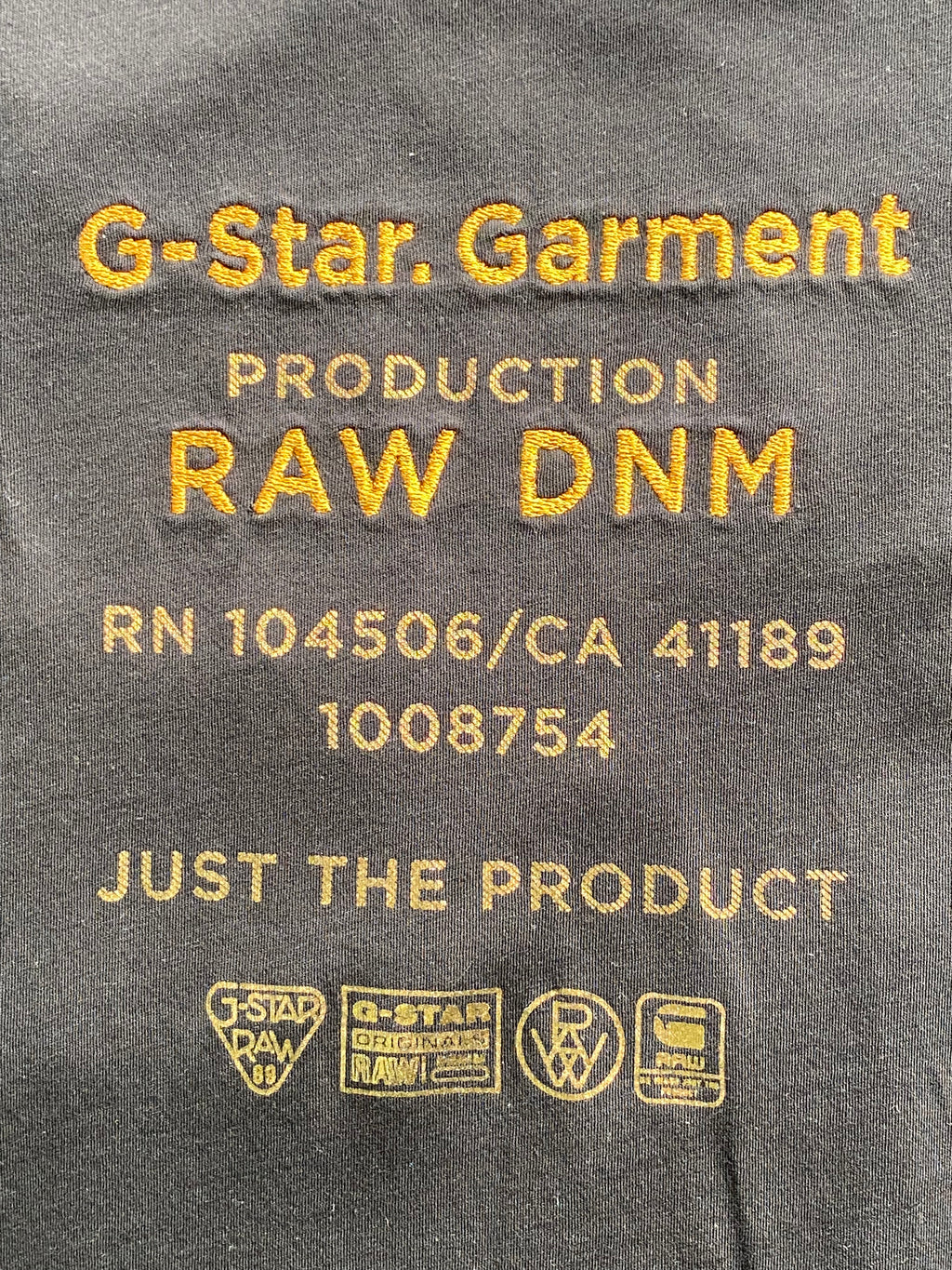 G-Star RAW Black Gold Logo T-Shirt — detail
