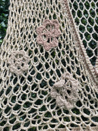 Ancient Spirit Beige Crochet Flower Longline Vest — detail