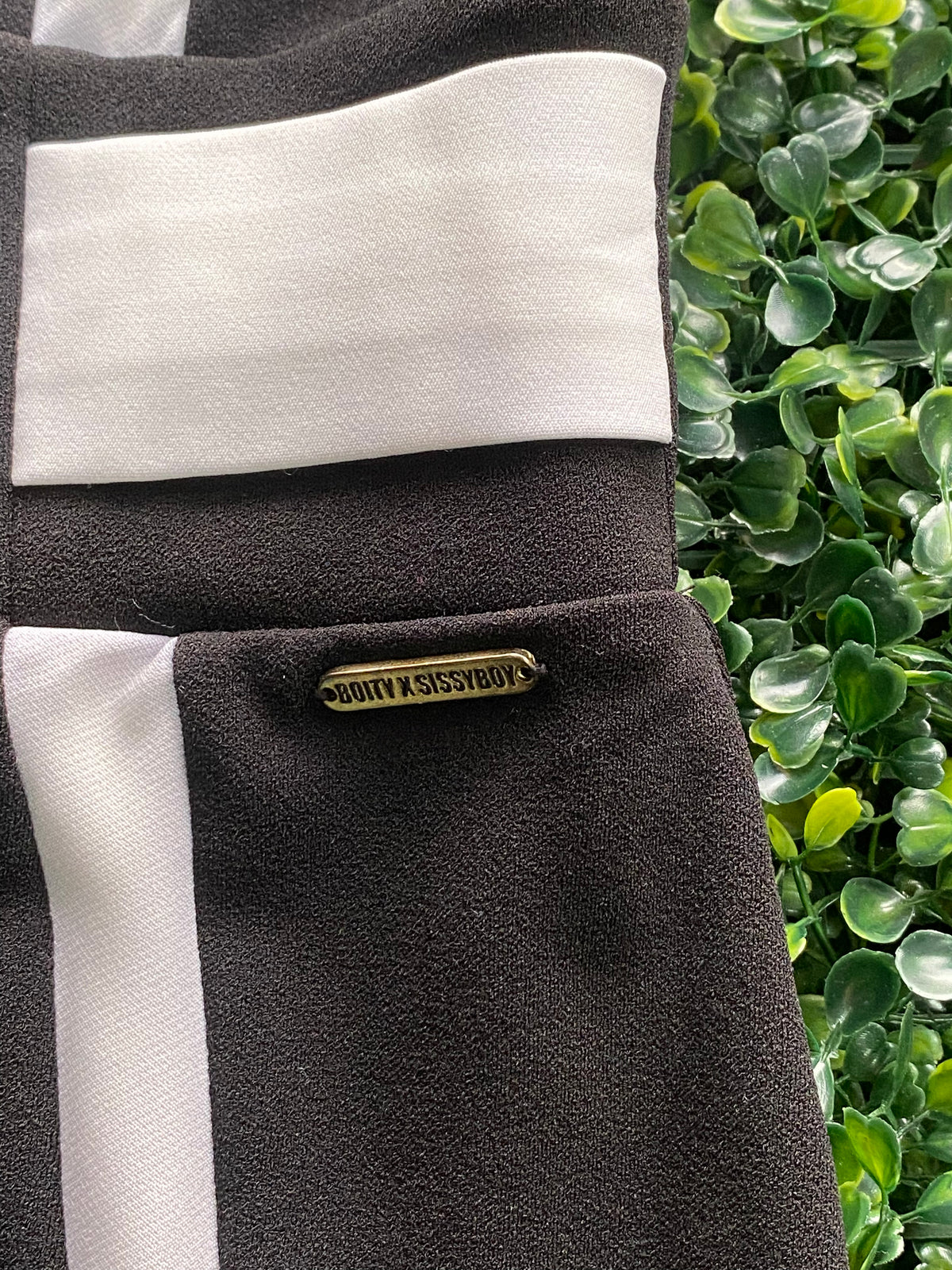 Boity x Sissy Boy Black & White Panel Bodycon Dress — detail