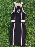 Boity x Sissy Boy Black & White Panel Bodycon Dress — front