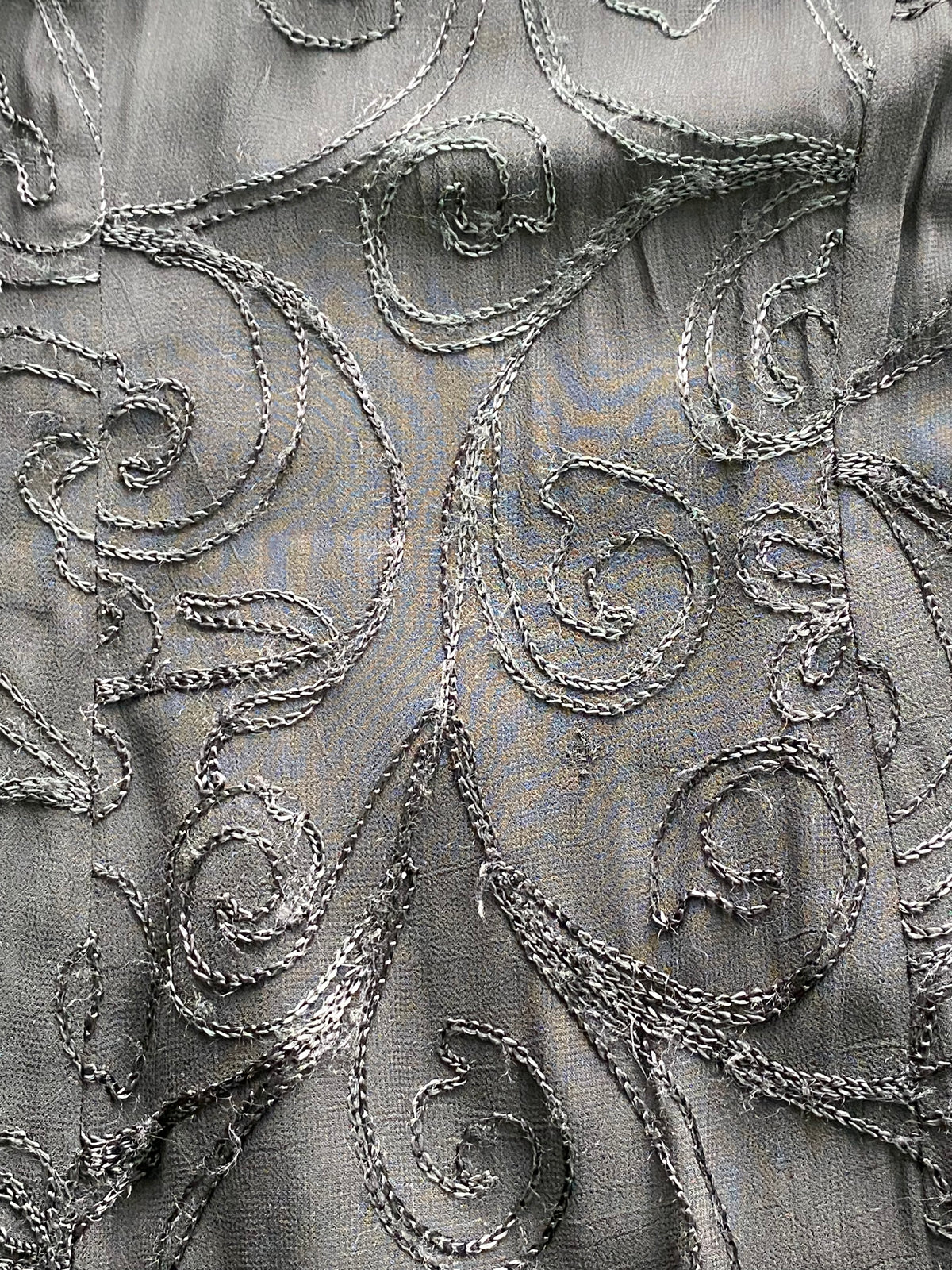 Rello Black Swirl Embroidered Sheath Dress — detail