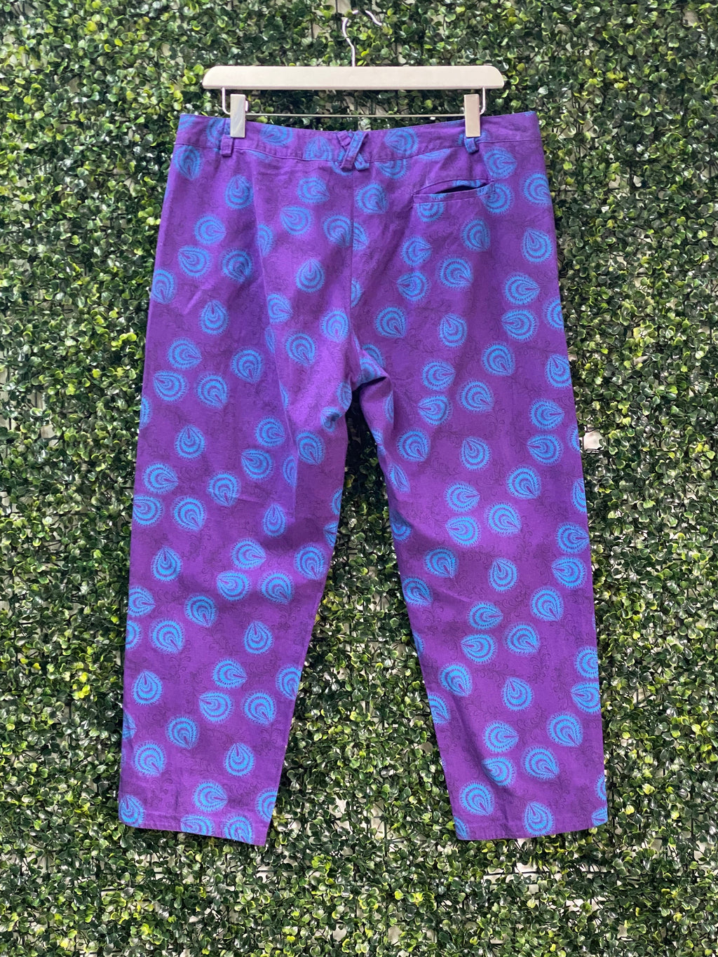 Amanda Laird Cherry Purple & Turquoise Print Pants — back