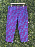 Amanda Laird Cherry Purple & Turquoise Print Pants — front
