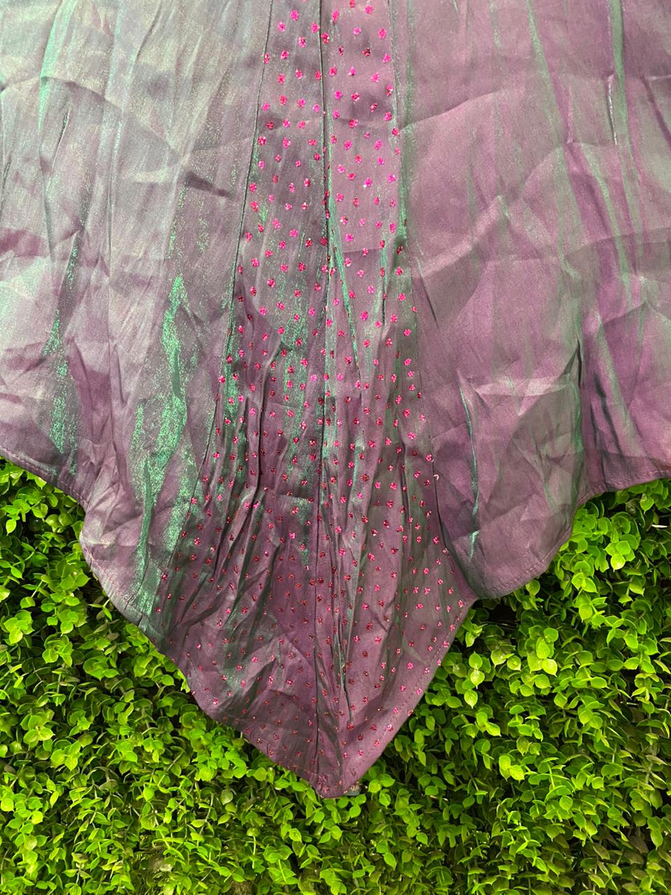 Iridescent Purple Full-Length Skirt