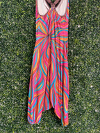Rainbow Swirl Ruched Maxi Dress — detail
