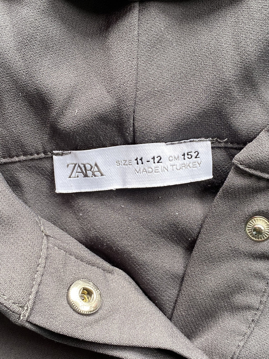 Zara Charcoal Grey Pleated Hooded Dress — brand