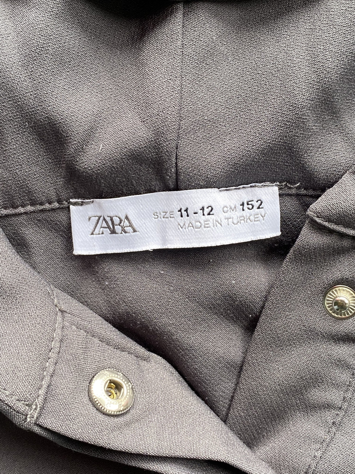 Zara Charcoal Grey Pleated Hooded Dress — brand