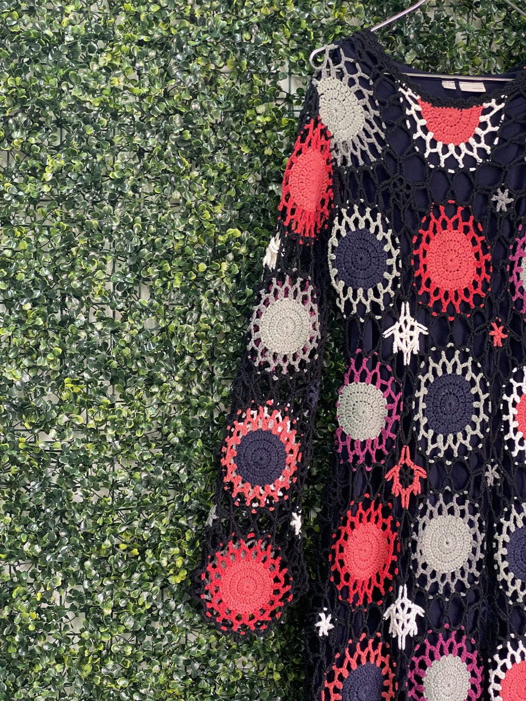 Bodyflirt Boutique Black Multicolour Crochet Dress — detail