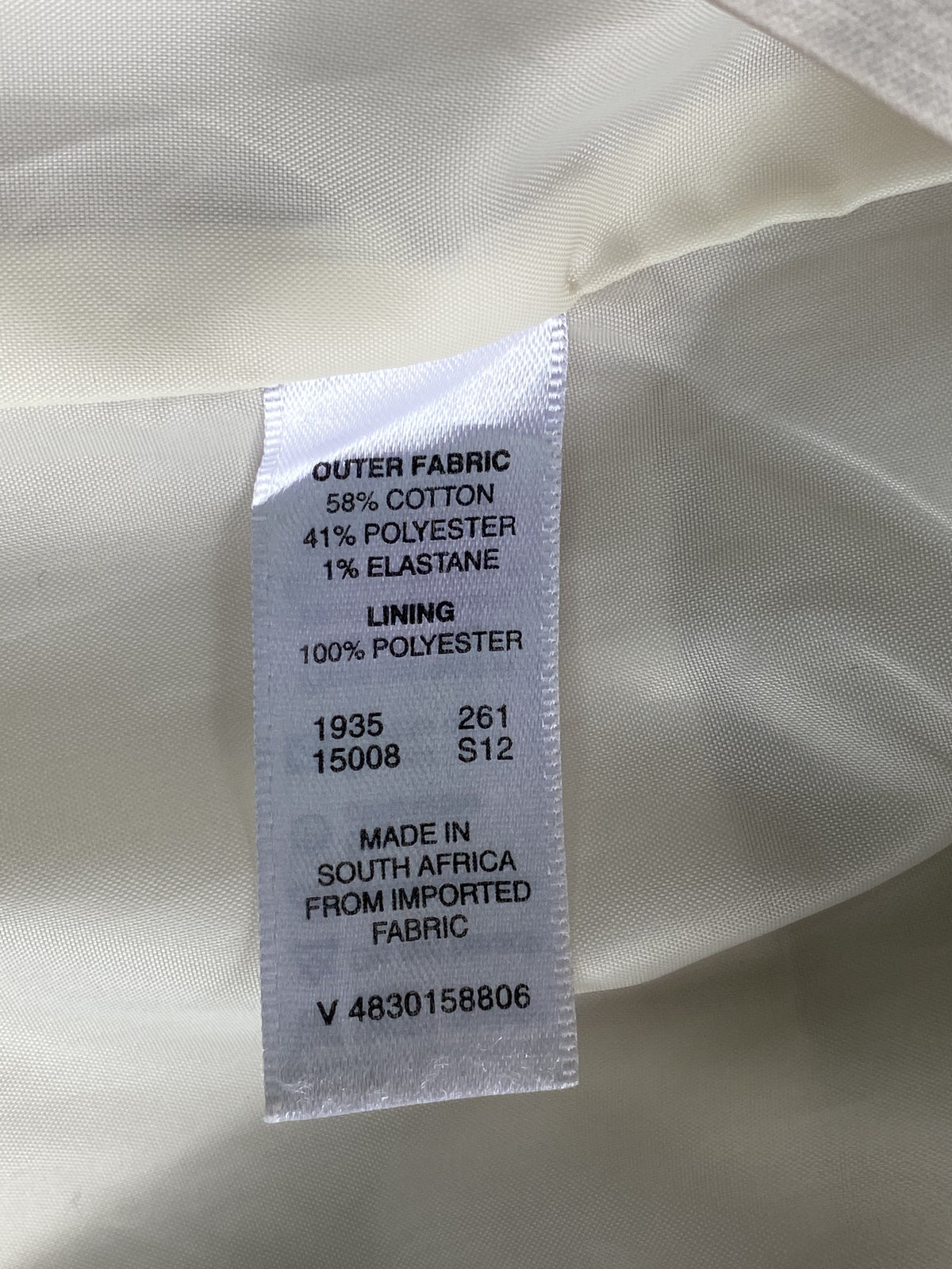Daniel Hechter Cream Cotton-Blend Tailored Blazer — care