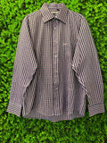 Giordano Blue & Burgundy Check Long-Sleeve Shirt