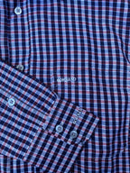 Giordano Blue & Burgundy Check Long-Sleeve Shirt