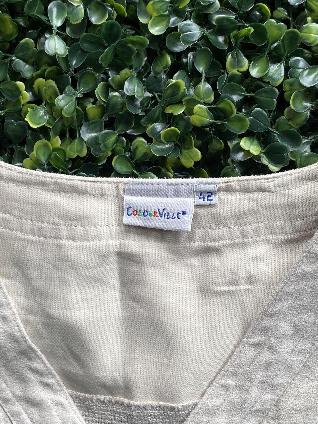 Colourville Natural Linen-Blend Pocket Blouse — brand