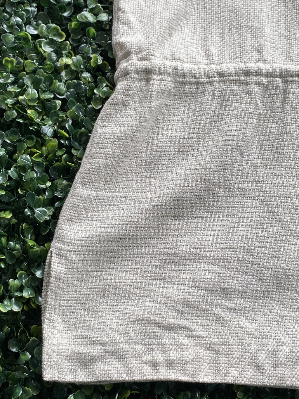Colourville Natural Linen-Blend Pocket Blouse — detail