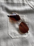 Colourville Natural Linen-Blend Pocket Blouse — detail