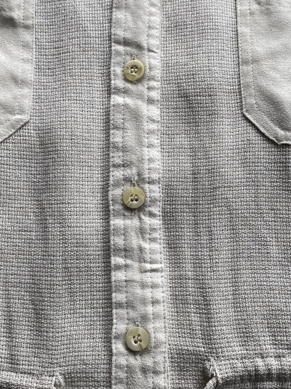 Colourville Natural Linen-Blend Pocket Blouse — detail