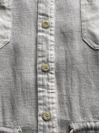 Colourville Natural Linen-Blend Pocket Blouse — detail