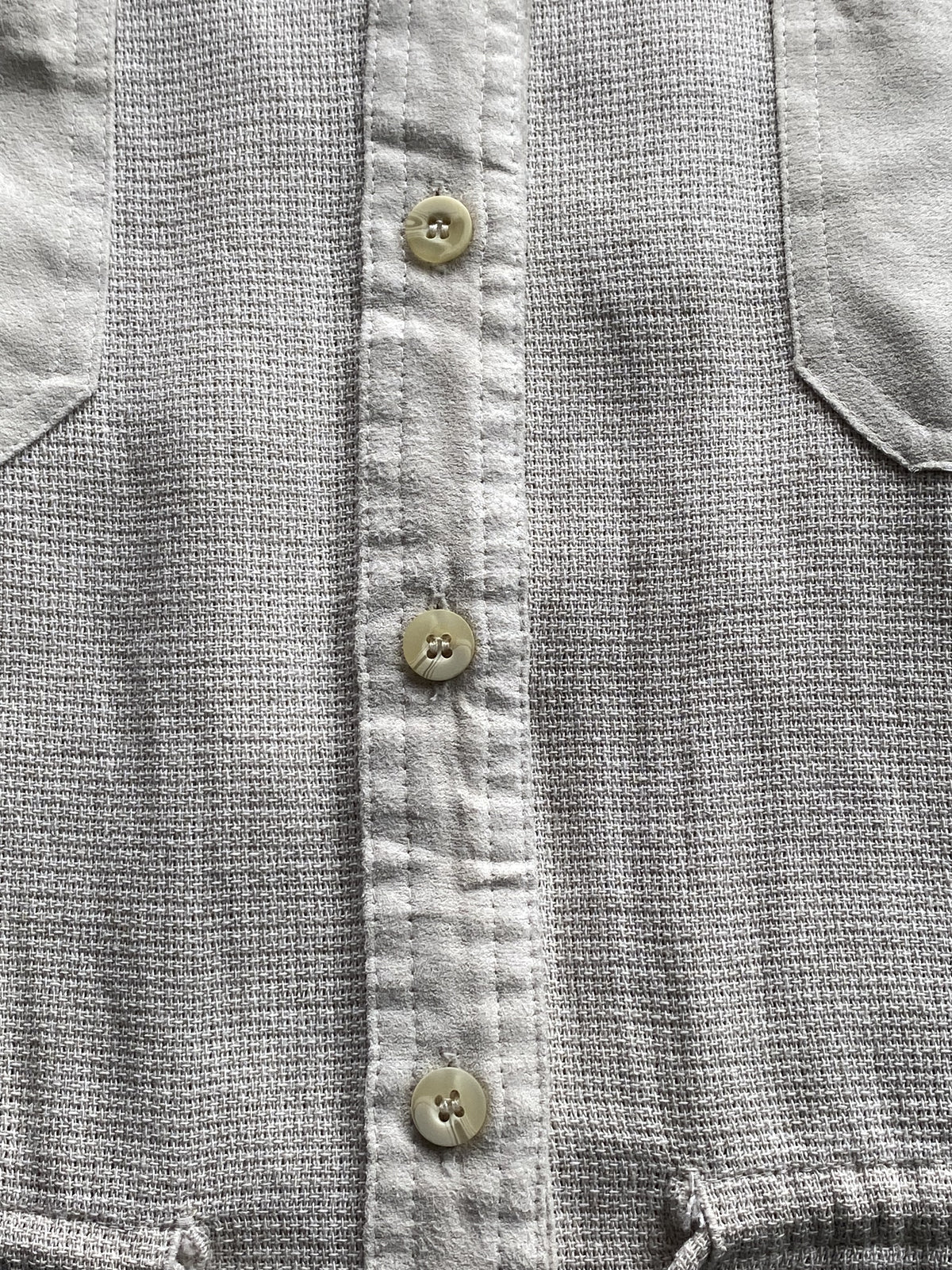 Colourville Natural Linen-Blend Pocket Blouse — detail