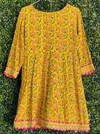 J.B. Mustard Floral Embellished Tunic Dress — back