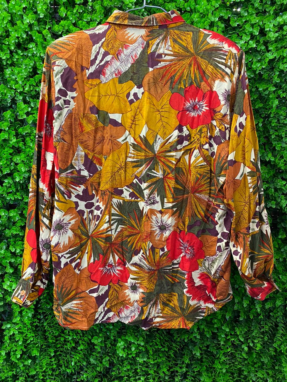 Autumn Floral Button-Up Shirt
