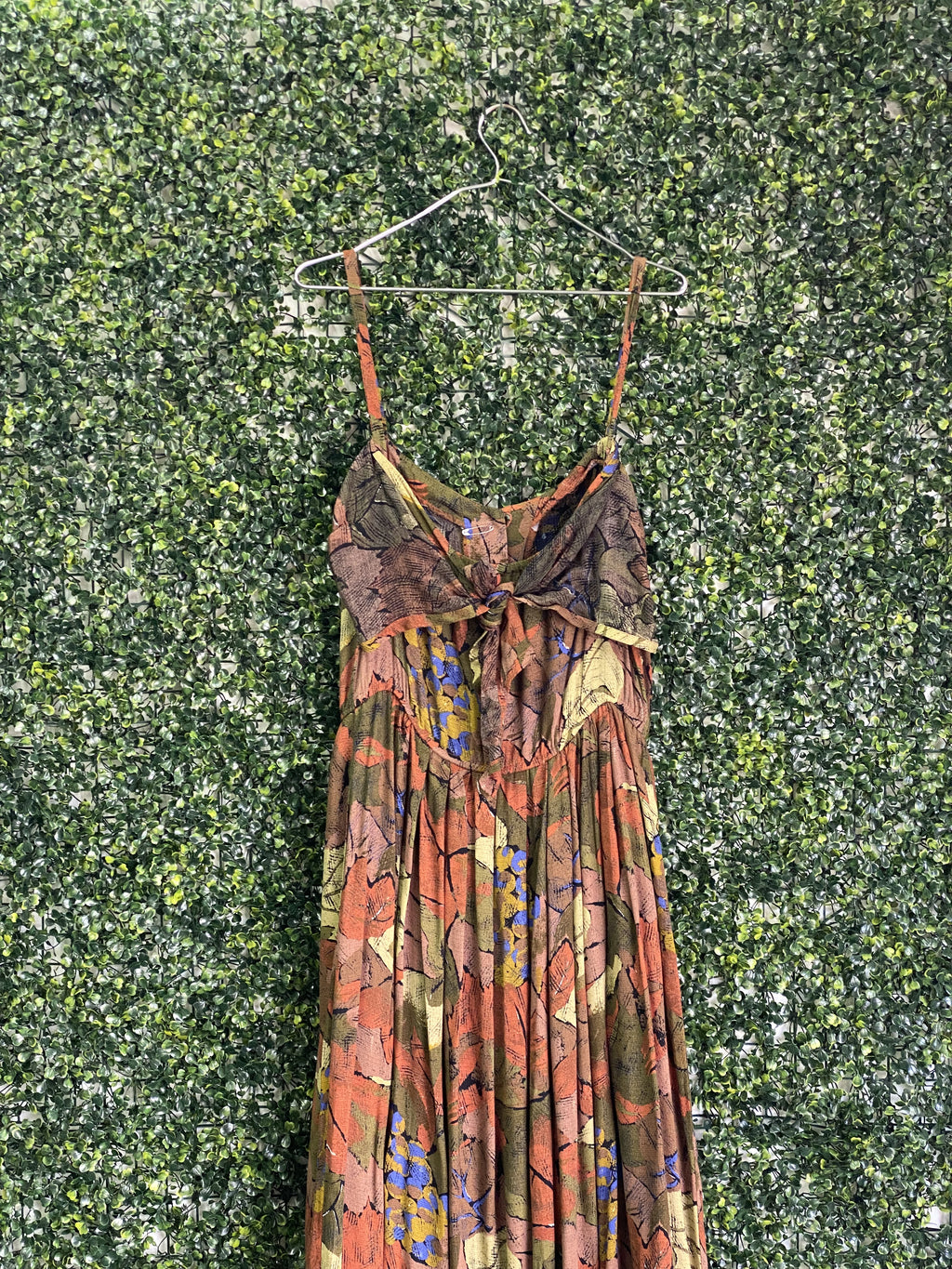 Gemini by Christo Rust Floral Strappy Maxi Dress — detail