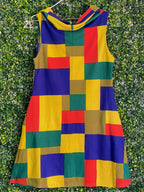 Olive de Olive Multicolour Geometric A-Line Dress — back