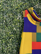 Olive de Olive Multicolour Geometric A-Line Dress — detail