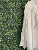 Woolworths Ivory Ruffle Tie-Neck Blouse — detail