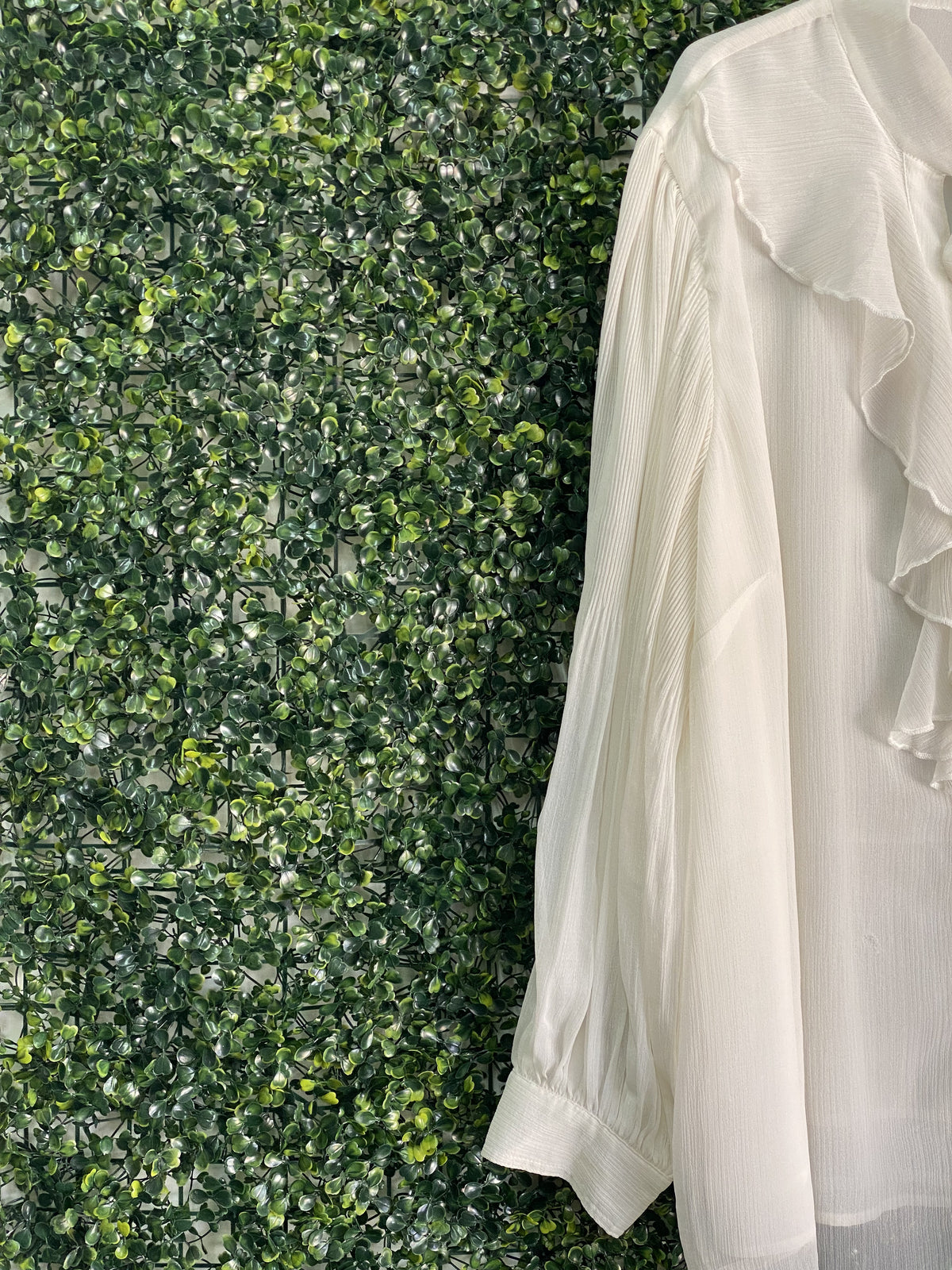 Woolworths Ivory Ruffle Tie-Neck Blouse — detail