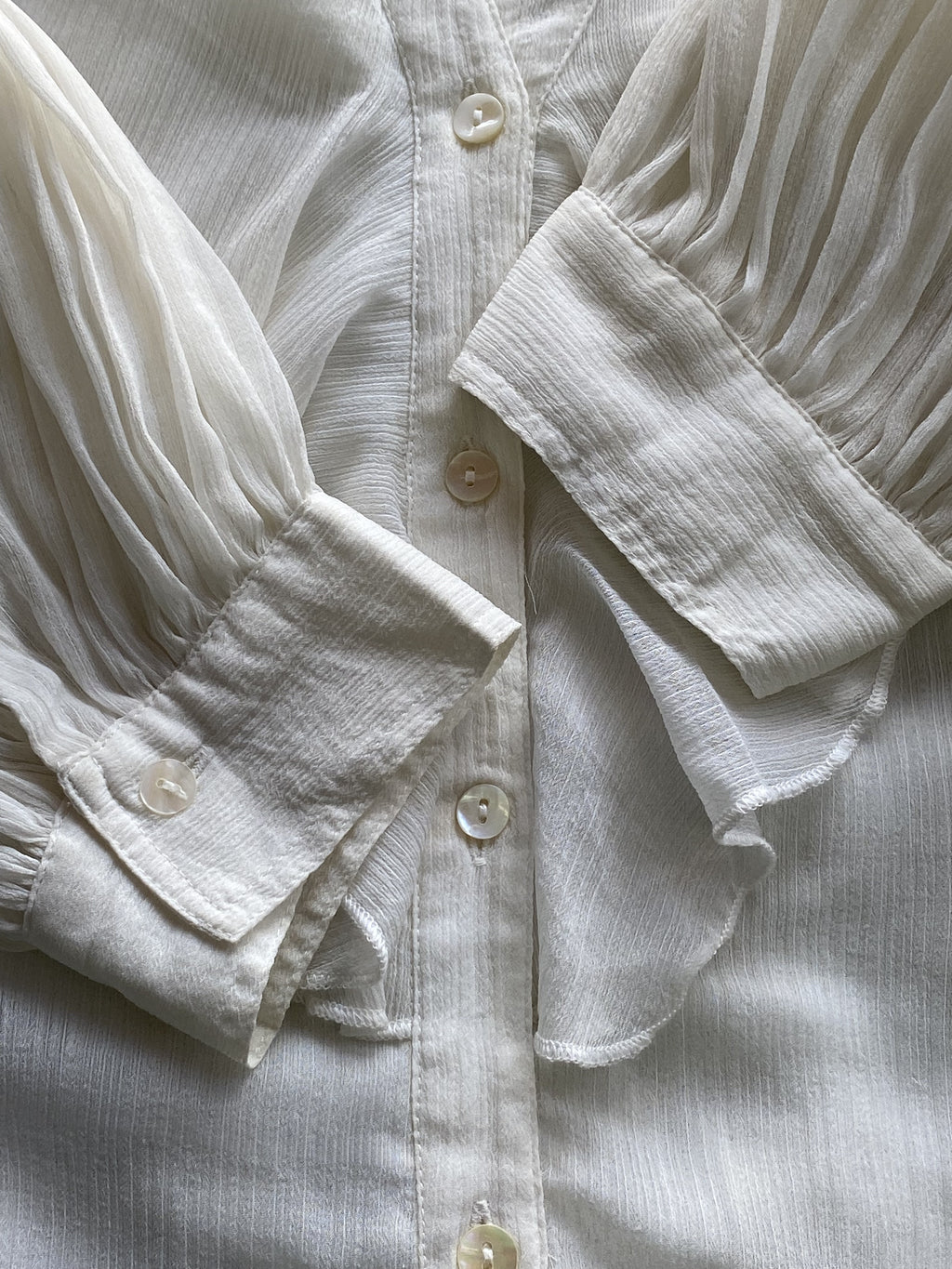 Woolworths Ivory Ruffle Tie-Neck Blouse — detail
