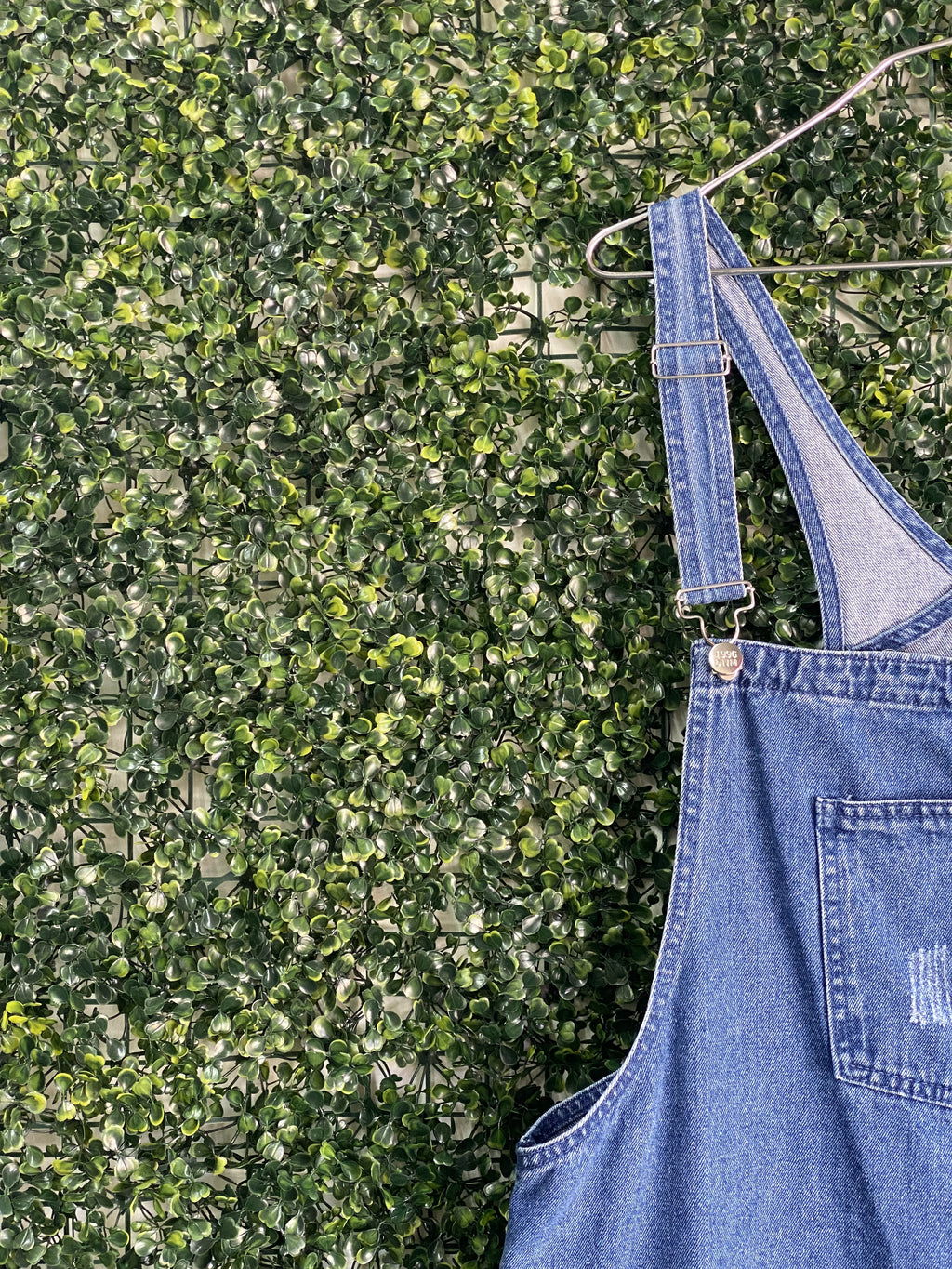 1996DNM Blue Denim Dungaree Mini Dress — detail