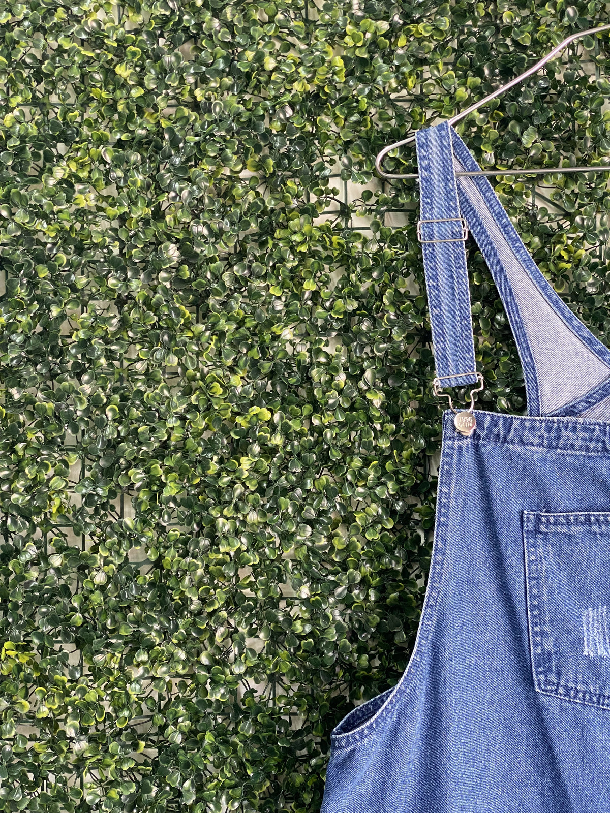 1996DNM Blue Denim Dungaree Mini Dress — detail
