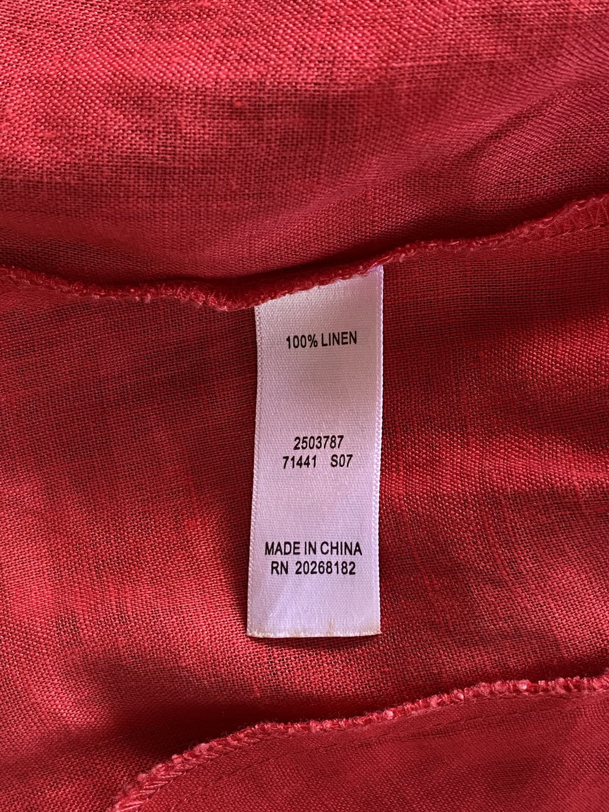 Truworths Coral Red Pure Linen Utility Jacket — care