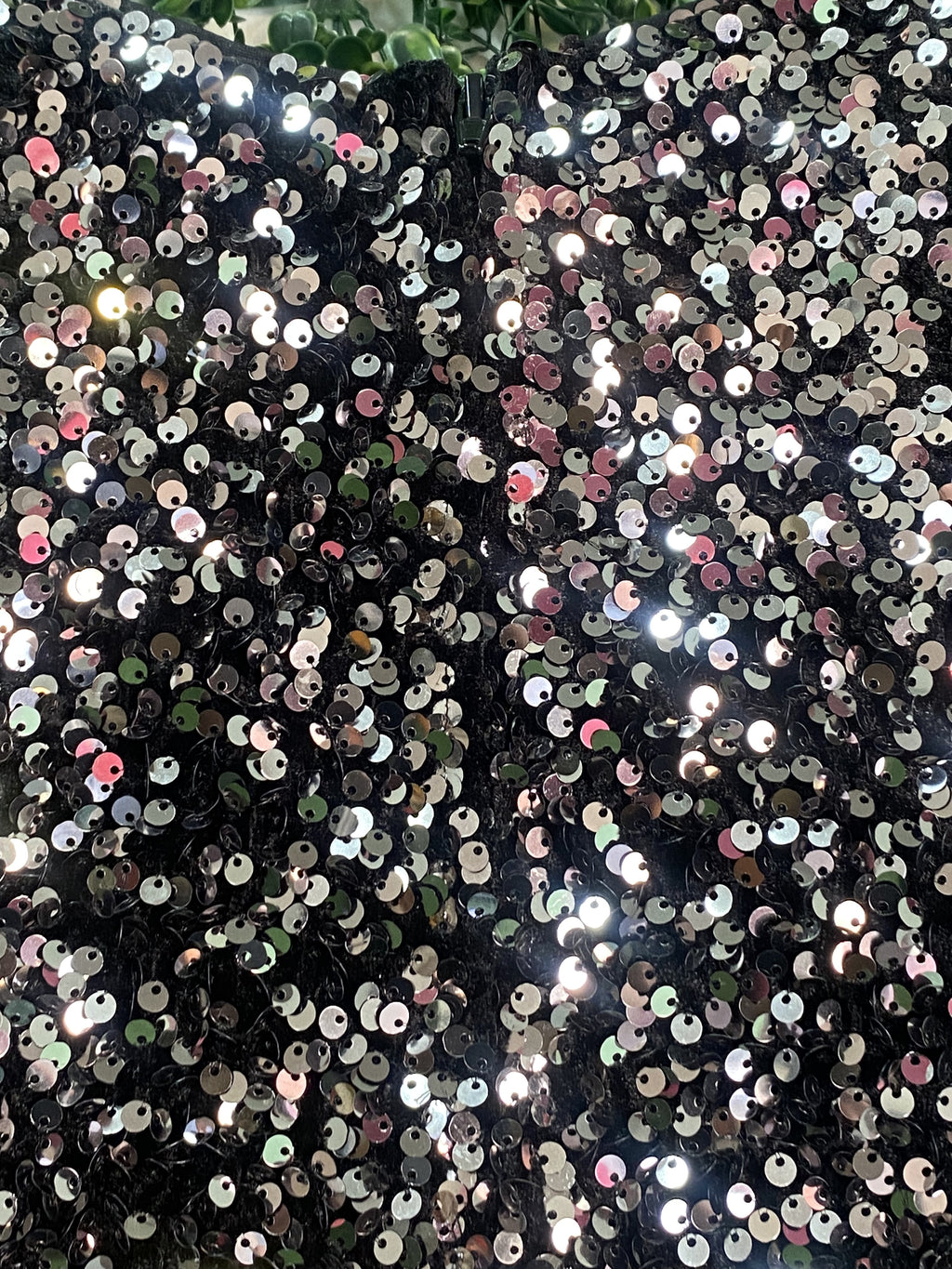 H&M Black Rose Gold Sequin Crop Top — detail