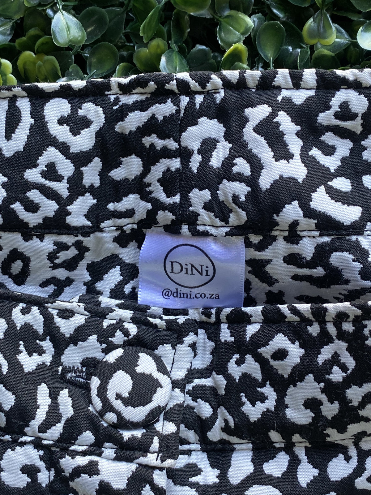 DiNi Black and White Animal Print Tailored Shorts — brand