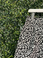 DiNi Black and White Animal Print Tailored Shorts — detail